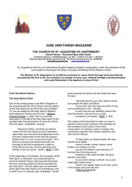 June 2009 Parish Magazine Society Of Archbishop Justus