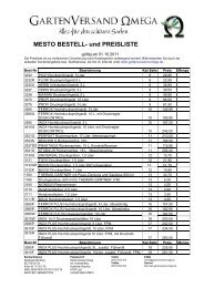 MESTO BESTELL- und PREISLISTE - Gartenversand Omega