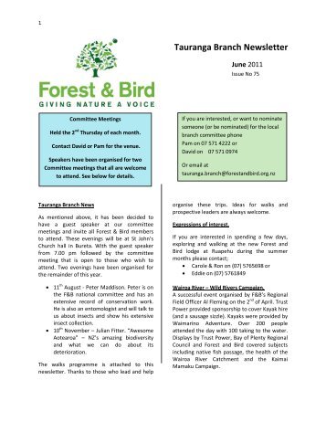 F&B-Tauranga-News letterJune 2011.pdf - Forest and Bird