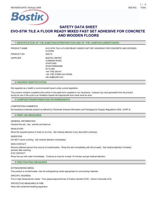 Evo Stik Fast Set Floor Tile Adhesive