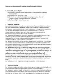 Satzung Landesverband Frauenberatung Schleswig-Holstein - LFSH