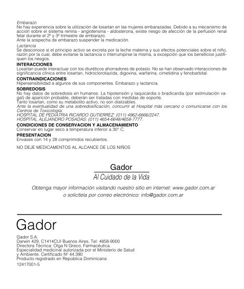 PAXON PROSPECTO 2/06 - Gador SA