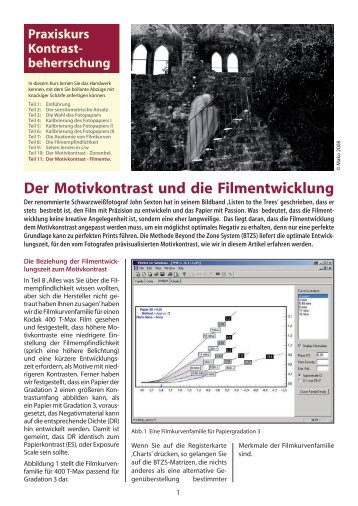 Teil 11: Der Motivkontrast und die Filmentwicklung - Fotoespresso