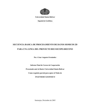 secuencia basica de procesamiento de datos sismicos 2d para una ...