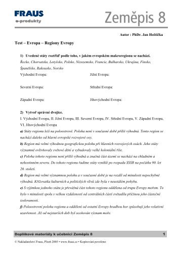 Test5-Evropa-Regiony Evropy - Fraus