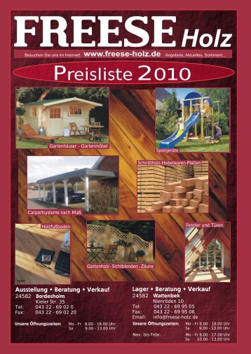 Preisliste 2010 - Freese Holz