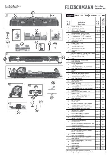 Ersatzteilblatt - Fleischmann