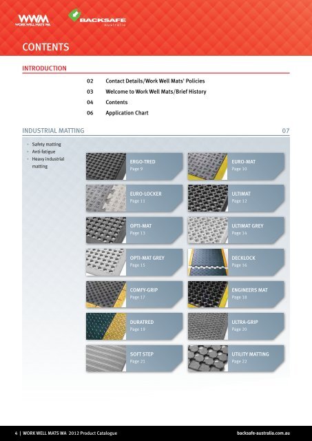 Backsafe Australia - Work Well Mats WA Catalogue