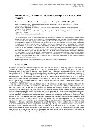 Polyamines in cyanobacteria - Formatex Research Center