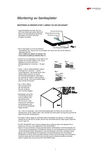 Montering av benkeplater - Foss Plater AS