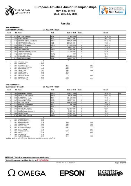 European Athletics Junior Championships - Friidrett.no