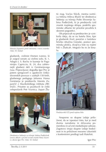 Številka 2-3, letnik 2011 - Filatelistična zveza Slovenije