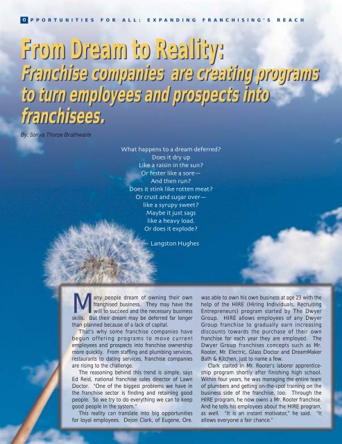 Expanding Franchising's Reach Expanding Franchising's Reach