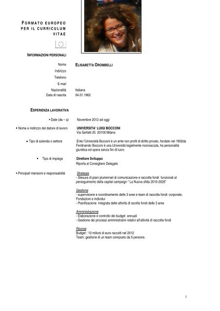 Scarica Il Cv Di Lisa Orombelli Fundraising School