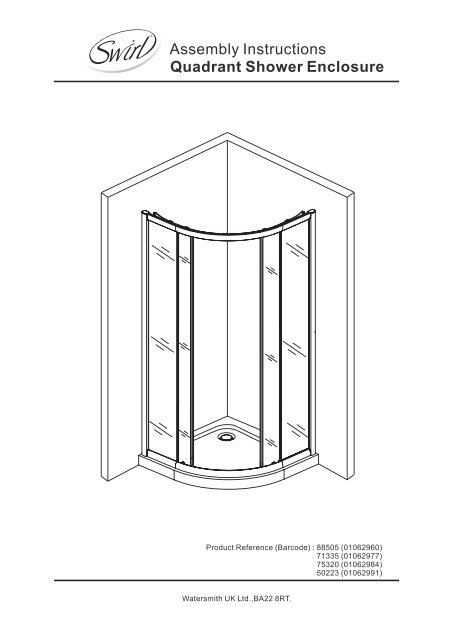 Assembly Instructions Quadrant Shower, Shower Surround Installation Instructions