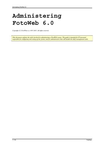 FotoWeb 6.0 User Guide - Administration - FotoWare