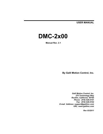 DMC-2x00 User Manual - Galil