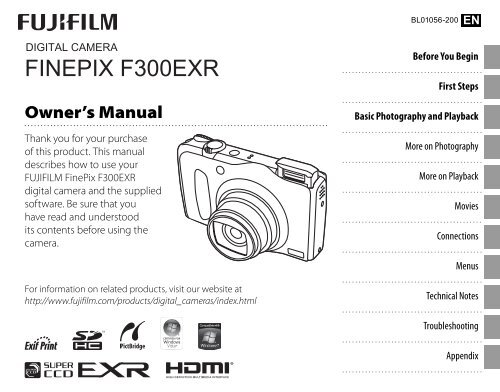 FINEPIX F300EXR Owner's Manual - Fujifilm