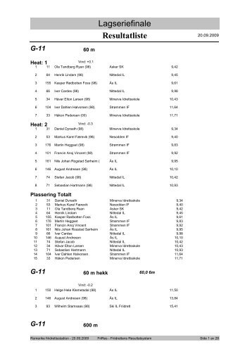 Resultater - Friidrett.no