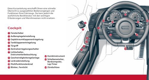 Kurzanleitung R8 Spyder - PDF - Audi