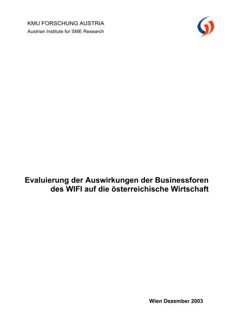 Evaluierung der Auswirkungen der Businessforen des WIFI ... - fteval