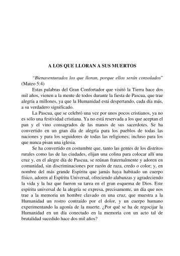 a los que lloran a sus muertos - Fraternidad Rosacruz Max Heindel ...