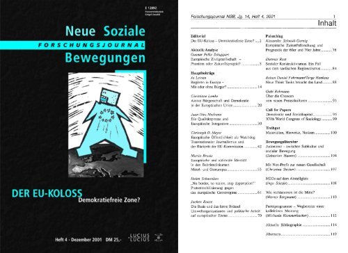 Vollversion (7.43 MB) - Forschungsjournal Soziale Bewegungen