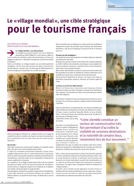 LE JOURNAL D'INFORMATION DE ATOUT FRANCE n