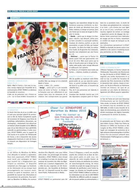 LE JOURNAL D'INFORMATION DE ATOUT FRANCE n