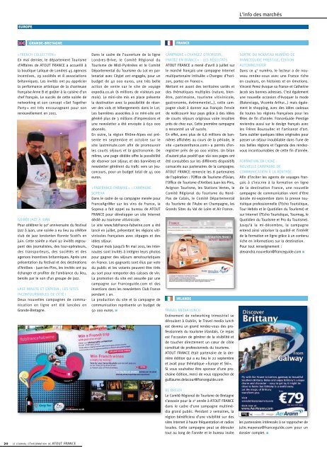 LE JOURNAL D'INFORMATION DE ATOUT FRANCE n