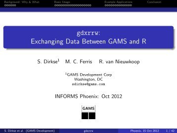 gdxrrw: Exchanging Data Between GAMS and R