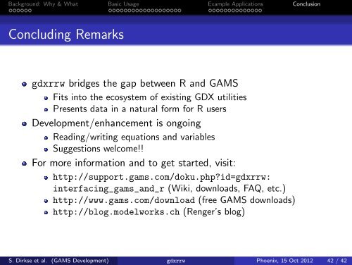 gdxrrw: Exchanging Data Between GAMS and R