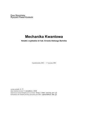 Mechaniki Kwantowej