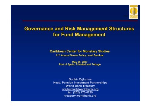 CCMS Governance and Risk Management