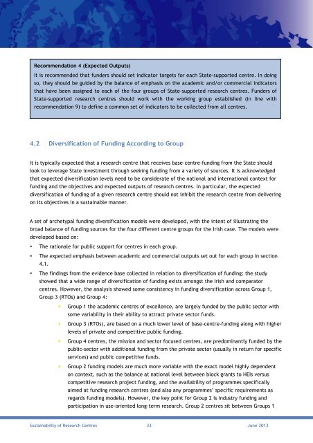 Sustainability of Research Centres - Advisory Science Council