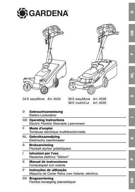 OM, Gardena, Electric Flexible Steerable Lawnmower, Art 04034-20 ...