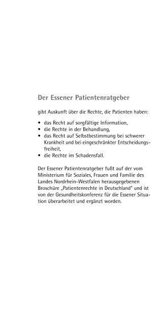 Essener Patientenratgeber KB - Frauenportal Essen