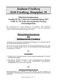 Wasserleitungsverordnung - Gemeinde Friedberg