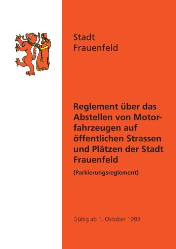 Parkierungsreglement - Stadt Frauenfeld