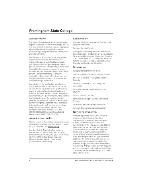 2008-2009 - Framingham State University