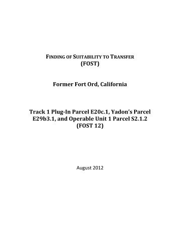 FOST 12 Site Maps - Former Fort Ord - Environmental Cleanup