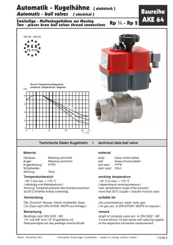 Datenblatt Automatik Kugelhahn AKE64 - G. Bee GmbH