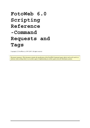 FotoWeb 6.0 User Guide - Scripting Reference - FotoWare