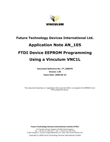 FTDI Device EEPROM Programming Using a Vinculum VNC1L