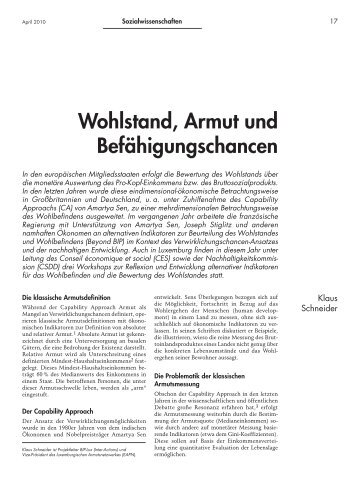 Wohlstand, Armut und Befähigungschancen - Forum – für Politik ...