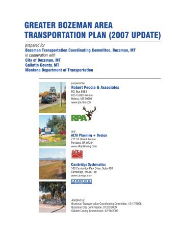 COMPLETE Transportation Plan - Gallatin County, Montana
