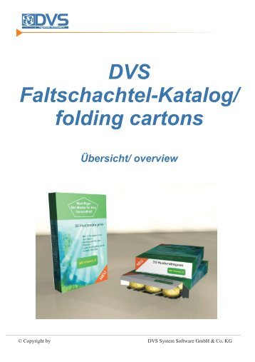 DVS Faltschachtel-Katalog/ folding cartons - Jürgen Jeurink Gmbh