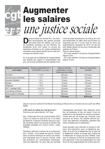 Tract Salaires juin 2011 - La cgt