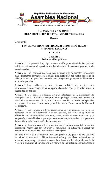 Ley de los Partidos Políticos - Dirección de Formación IFEDEC