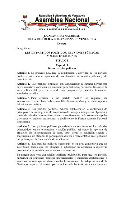 Ley de los Partidos Políticos - Dirección de Formación IFEDEC